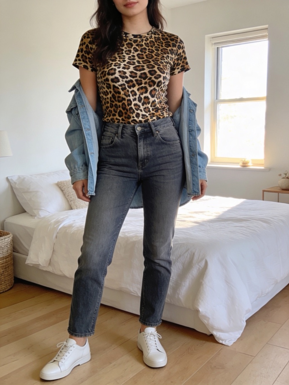Socialite Leopard Print Short Sleeve Top